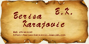 Beriša Karajović vizit kartica
